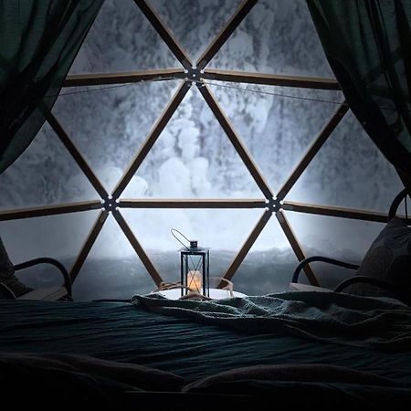 Aurora Igloo Fireplace-Heated Tents In A Secret Forest With Private Jacuzzi And Shared Sauna Bathroom And Dog Friendly Rovaniemi Exterior foto